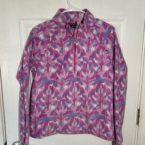 Eddie Bauer Rose Leaf Ikat 1/4 Zip Polar Fleece. Women’s Size Medium.